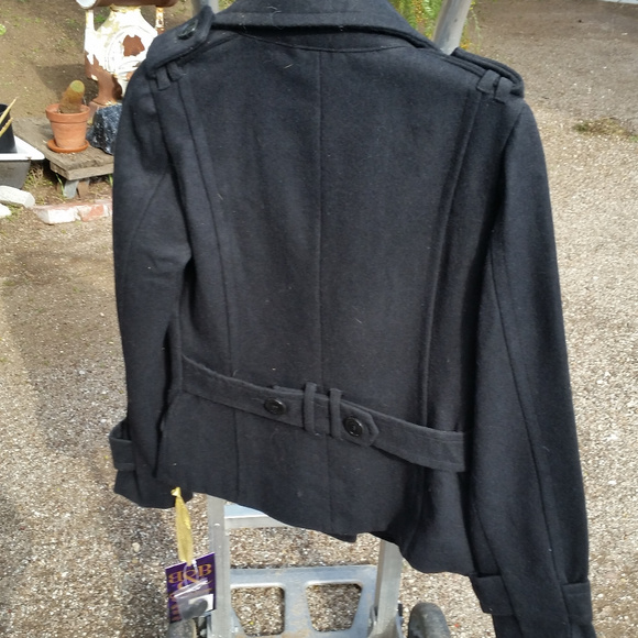 B&B Couture Wool Blend Coat Small NWT Black - Picture 3 of 3